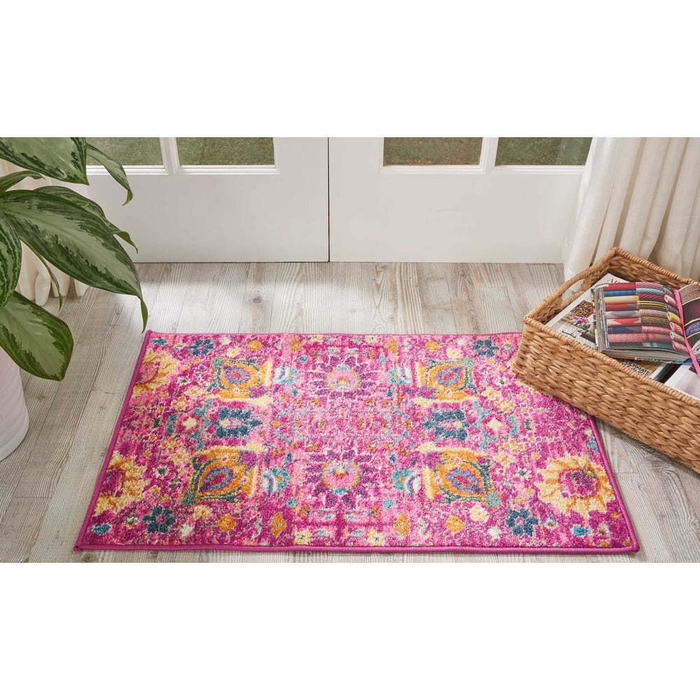 Nourison Passion Boho French Country Floral Area Rug.