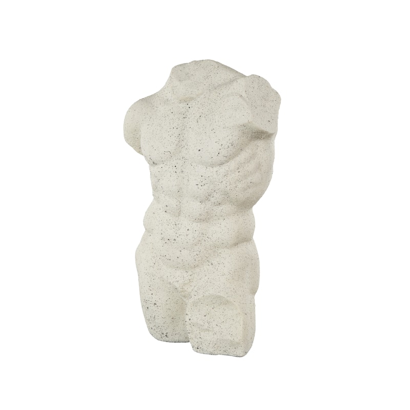 Polystone People Textured Sculpture with Black Speckles - White - Roche River Decor - White - 10"W, 16"H