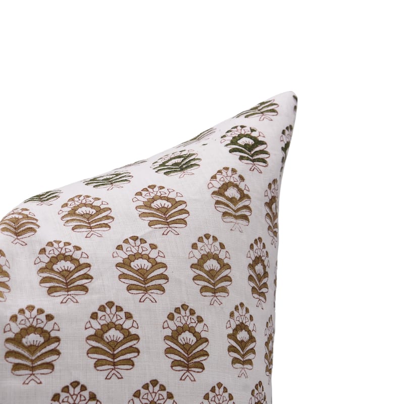 Fabdivine Linen Square Block print pillow Cover