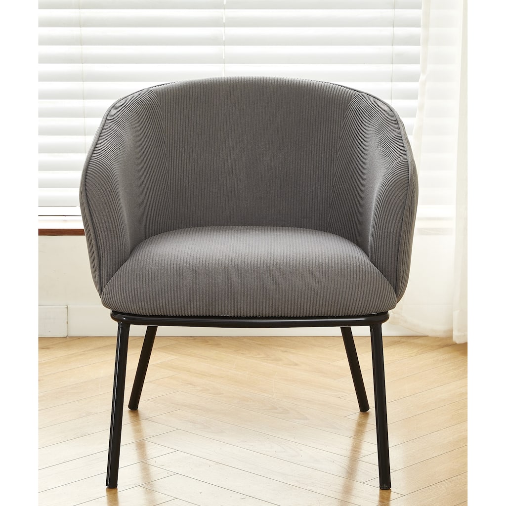 Mid Century Upholstered Black Leg Indoor Chair