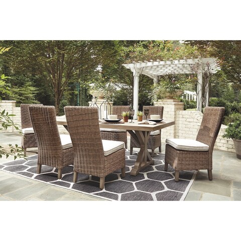 Beachcroft 7-Piece Outdoor Dining Set - 6 Dining Chairs & Dining Table - Beige