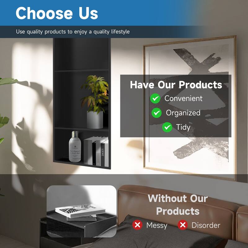 WIZ 12.8-inch W x 30.8-inch H x 4-inch D Stainless Steel Shower Niche - N/A