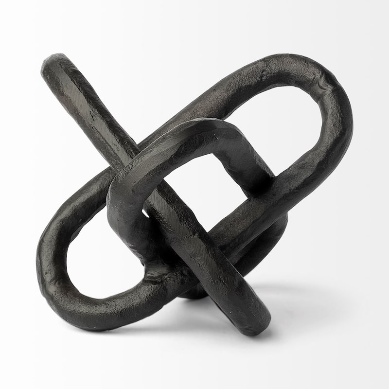 HomeRoots 10" Black Metal Chain Link Tabletop Sculpture