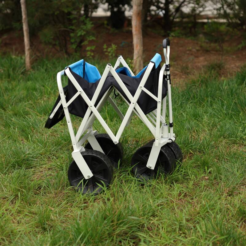 Foldable Garden Utility Cart with 360° Rotating Wheels, Supports 150 lbs