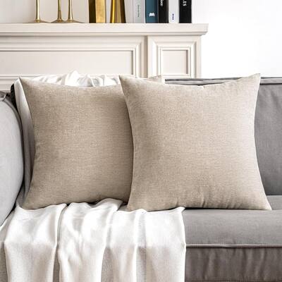 Pack of 2Decorative Pillow Covers Soft Chenille Couch Throw Pillows