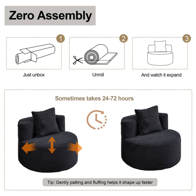 Plush Lounger Soft Sofa No Assembly Required