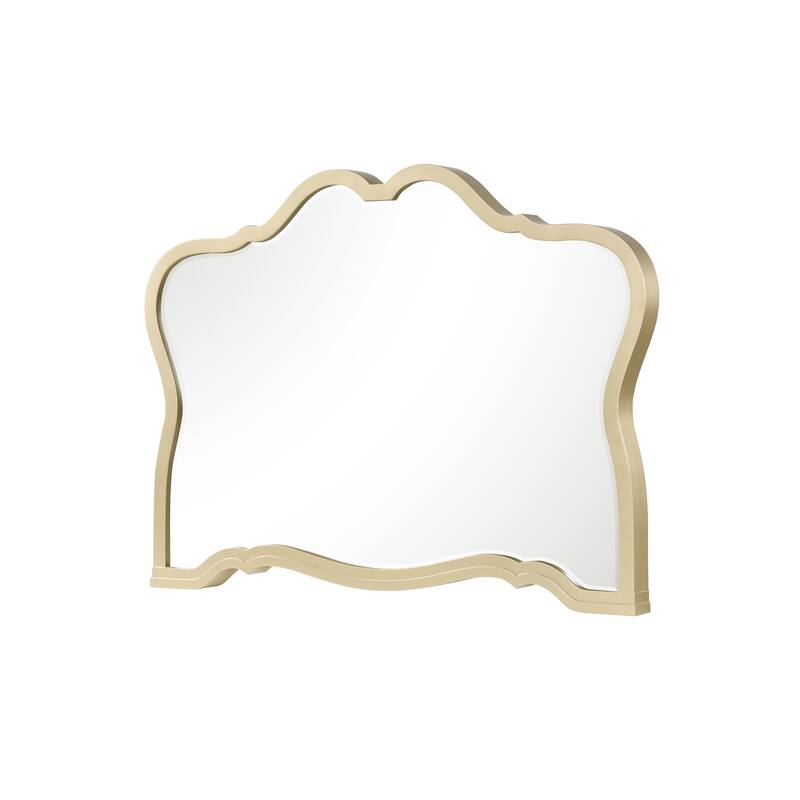 Athena Ivory and Gold Scalloped Bedroom Set