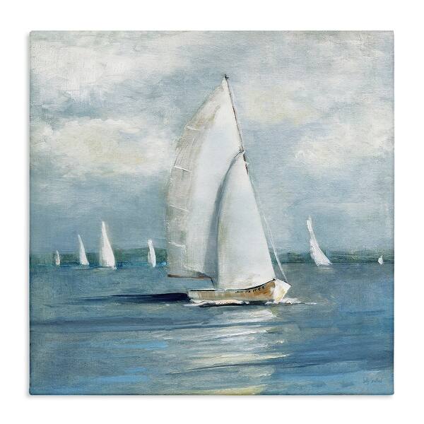 Stupell Cruising Sailboat Seascape Canvas Wall Art Design By Sally ...