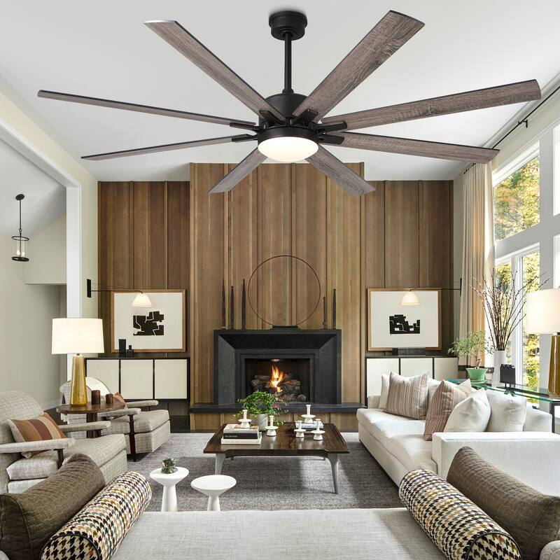 Bella Depot Farmhouse 72" Large Ceiling Fan with Dimmable Light and Remote ,6-speed Reversible Motor