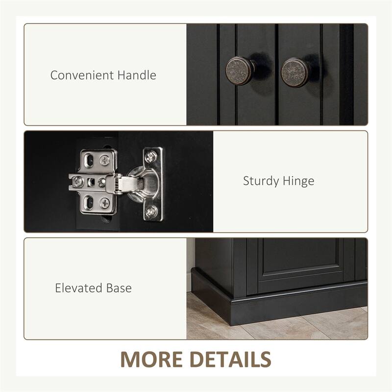 Wood Buffet Cabinet with 2 Drawers and Double Door