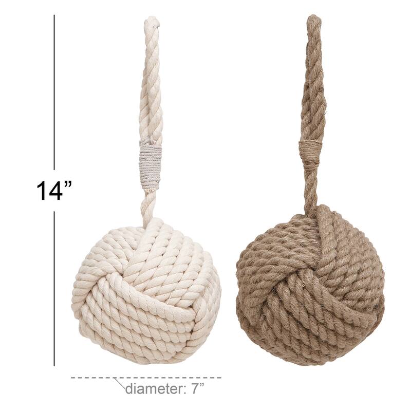Multi Jute Rope Ball Door Stopper (Set of 2)