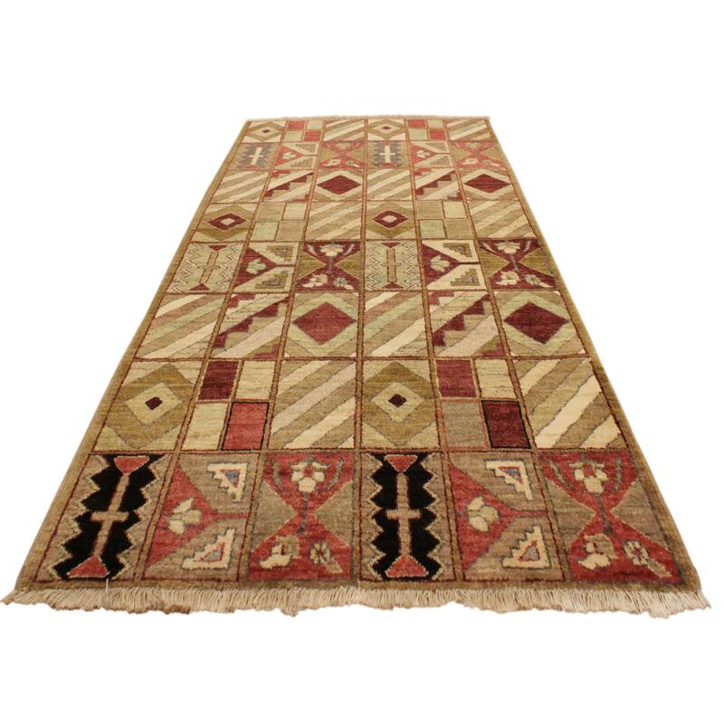 Rustica Mosaic Gabbeh Hand-Knotted Wool Area Rug