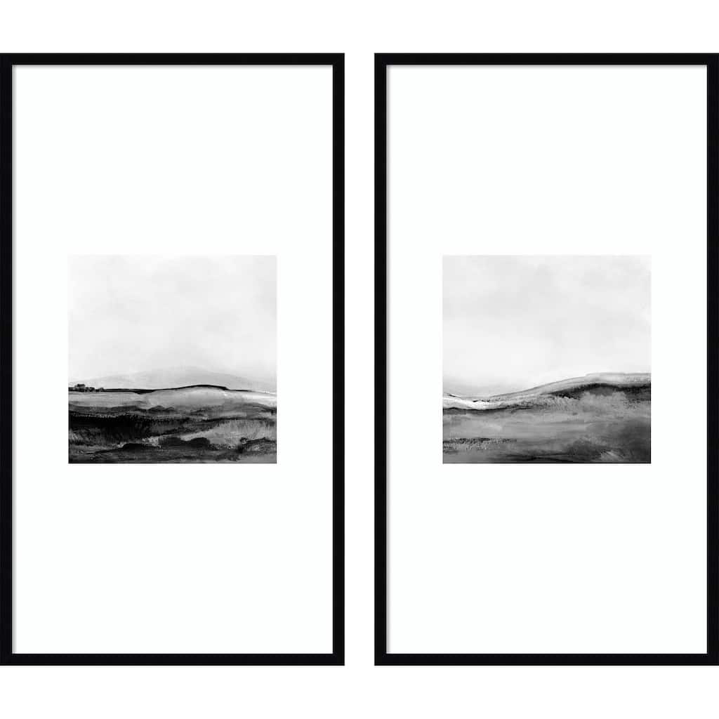 Mono Landscape No. 1 & 2 2 Piece by Dan Hobday Framed Wall Art Prints - Svelte Noir Black