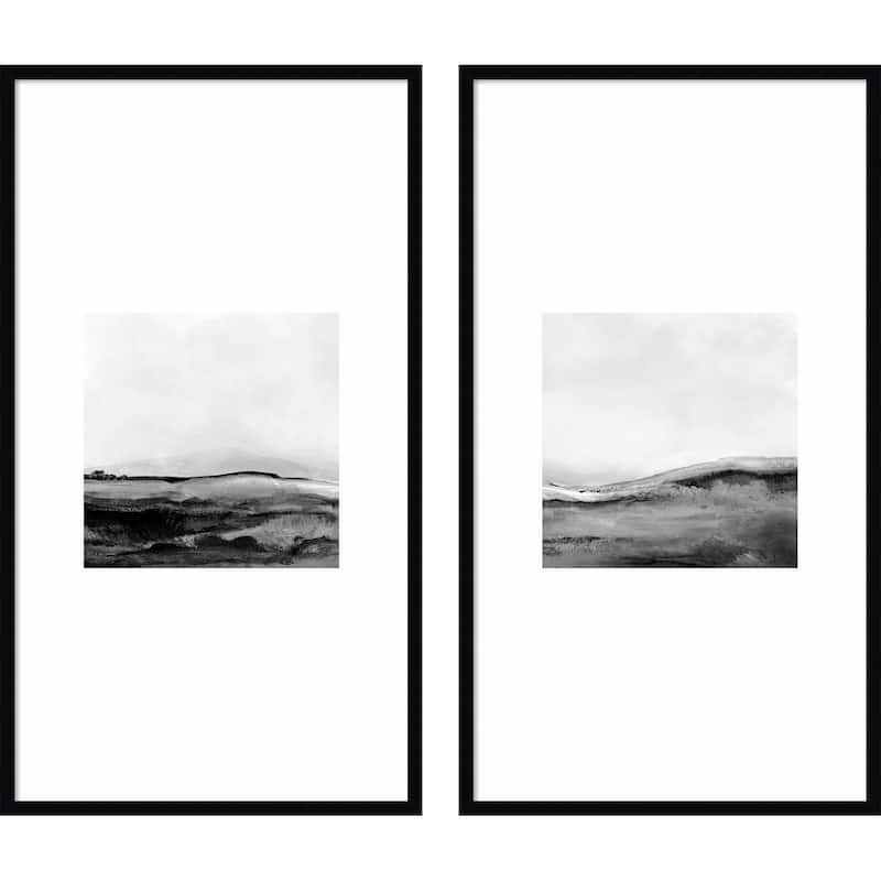 Mono Landscape No. 1 & 2 2 Piece by Dan Hobday Framed Wall Art Prints - Svelte Noir Black