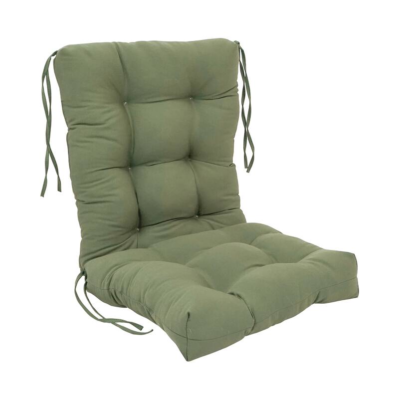 Multi-Section Tufted Twill Seat/Back Chair Cushion (Multiple Sizes) - 18 x 38 - Sage
