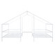 preview thumbnail 9 of 18, Double Twin Size Metal Kids Platform Bed Frame, Modern House Bed with Built-in Small Bedside Table