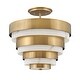 preview thumbnail 1 of 1, Hinkley Echelon Collection Three Light Chandelier, Heritage Brass w/ Faux Alabaster Glass