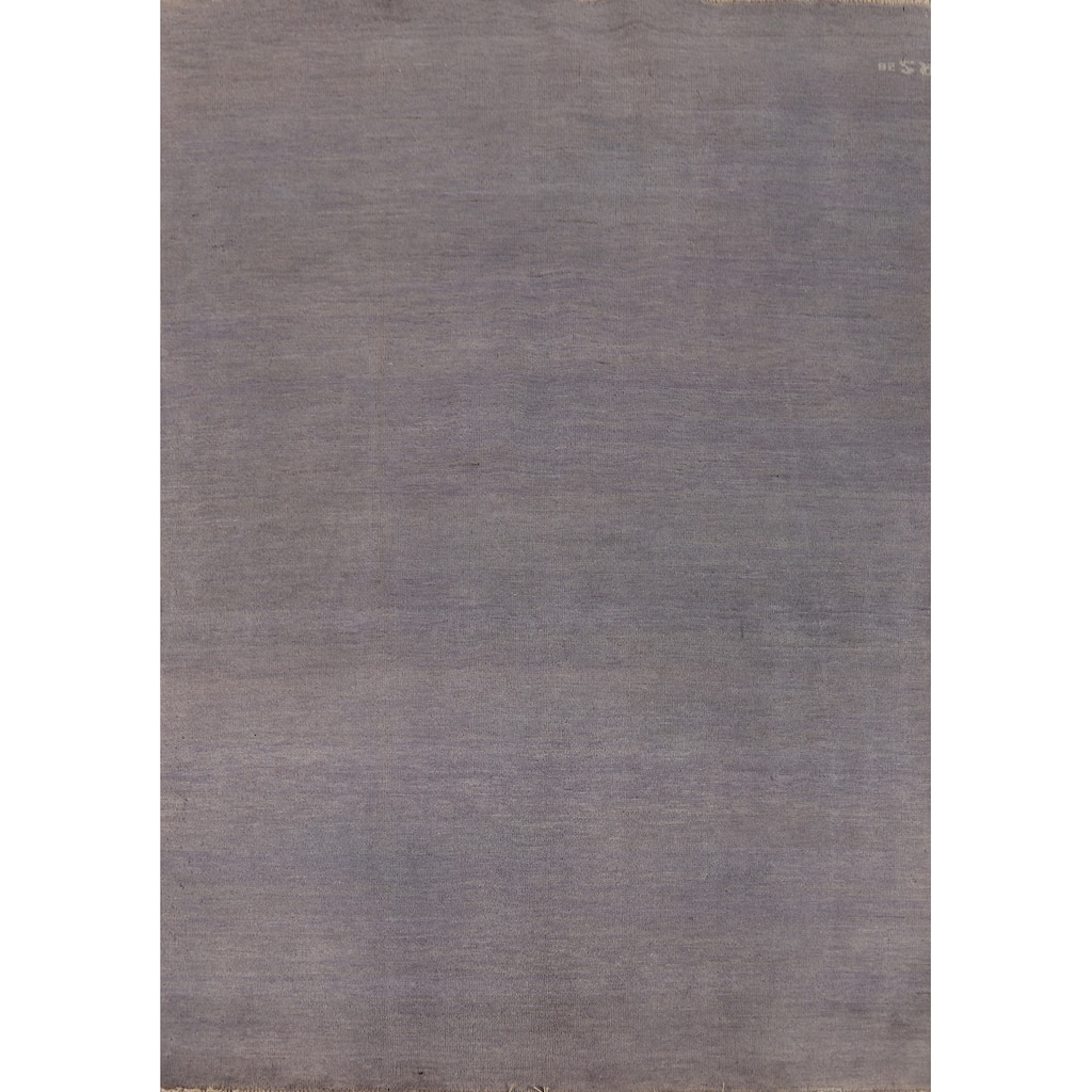 Gray Blue Modern Gabbeh Oriental Area Rug Hand-Knotted Wool Carpet - 5'0" x 6'8"