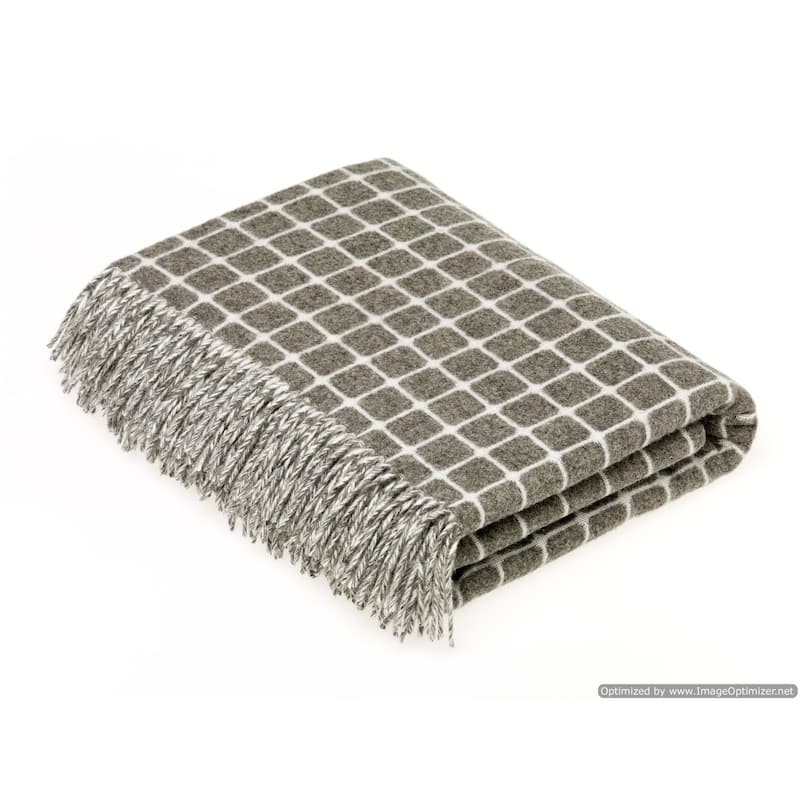 Athens Merino Lambswool Throw - Made in England - Slate Gray