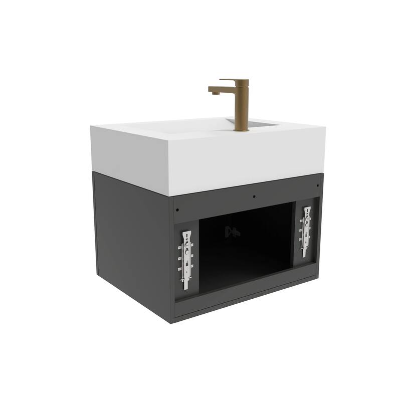 Nile 24-Inch Wall Mounted Bathroom Vanity Set w/ White Top
