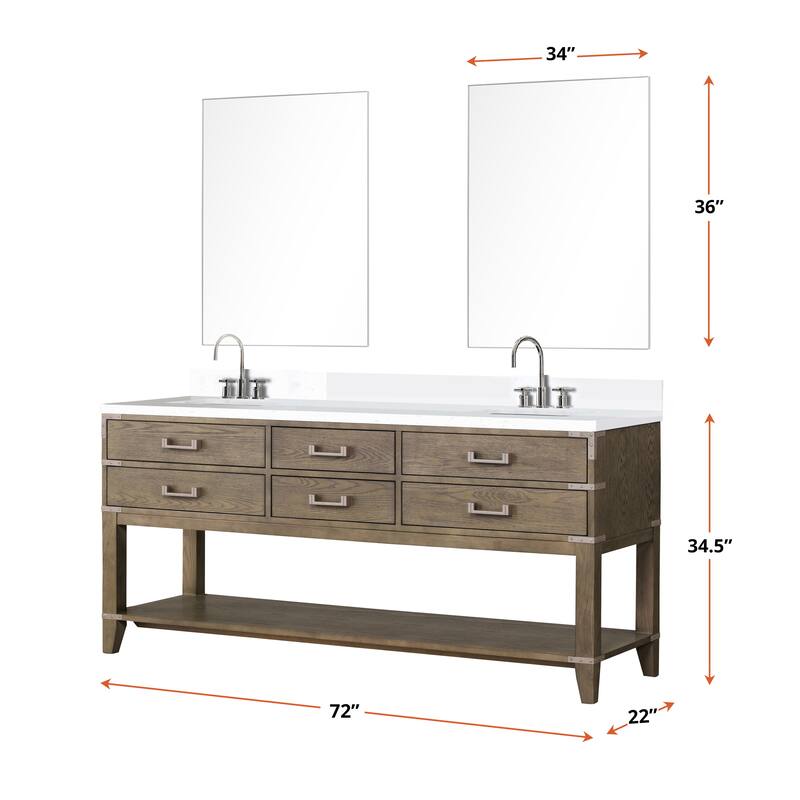 Norwalk 60 in W x 22 in D Black Oak Double Bath Vanity and Cultured Marble Top