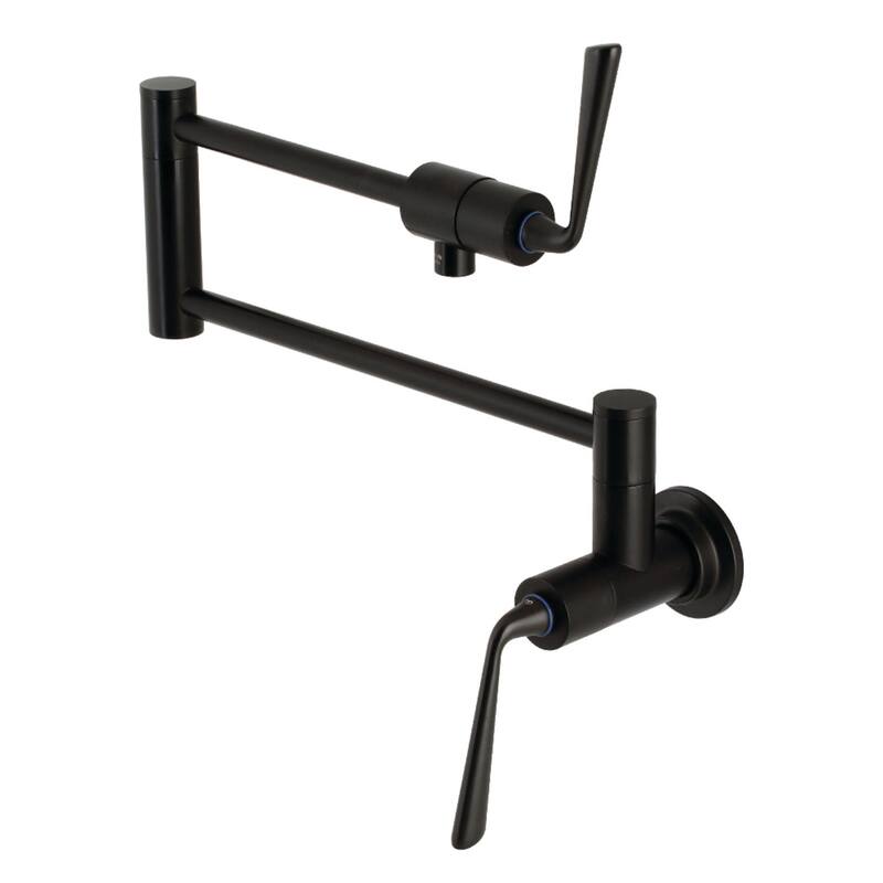 Kingston Brass Silver Sage 3.8 GPM Single Hole Wall Mounted Pot Filler - Matte Black