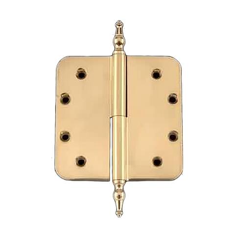 Brass Right Lift Off Hinge 5 in Square Liftoff Radius with Removable Stainless Steel Temple Tip and Hardware Renovators Supply