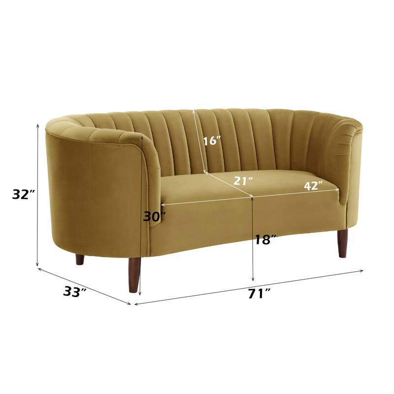 Yellow Velvet Loveseat