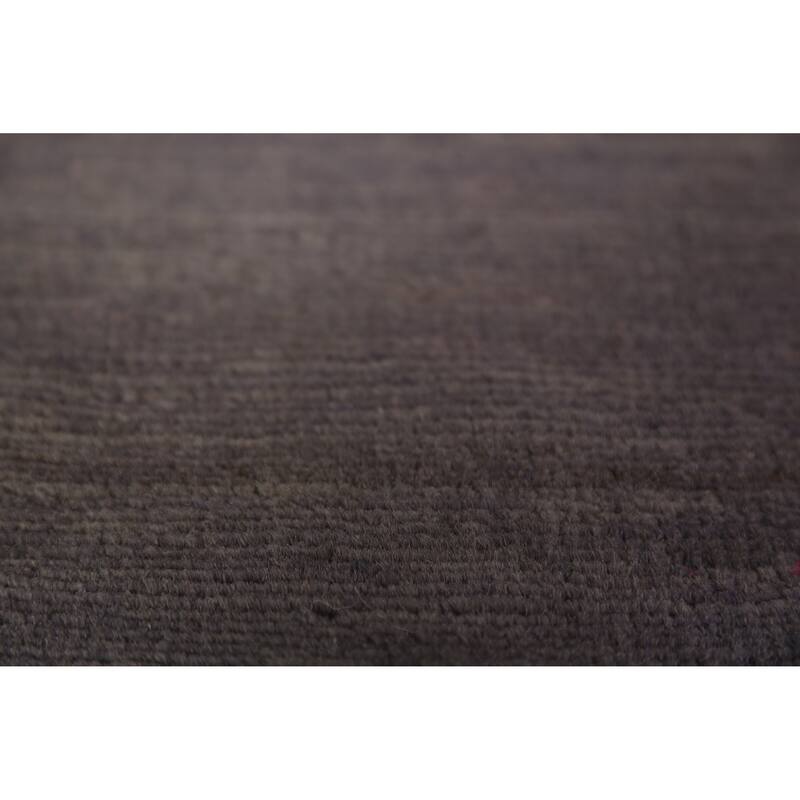 Gray Gabbeh Oriental Rug Hand-Knotted Foyer Wool Carpet - 3'3" x 6'4"