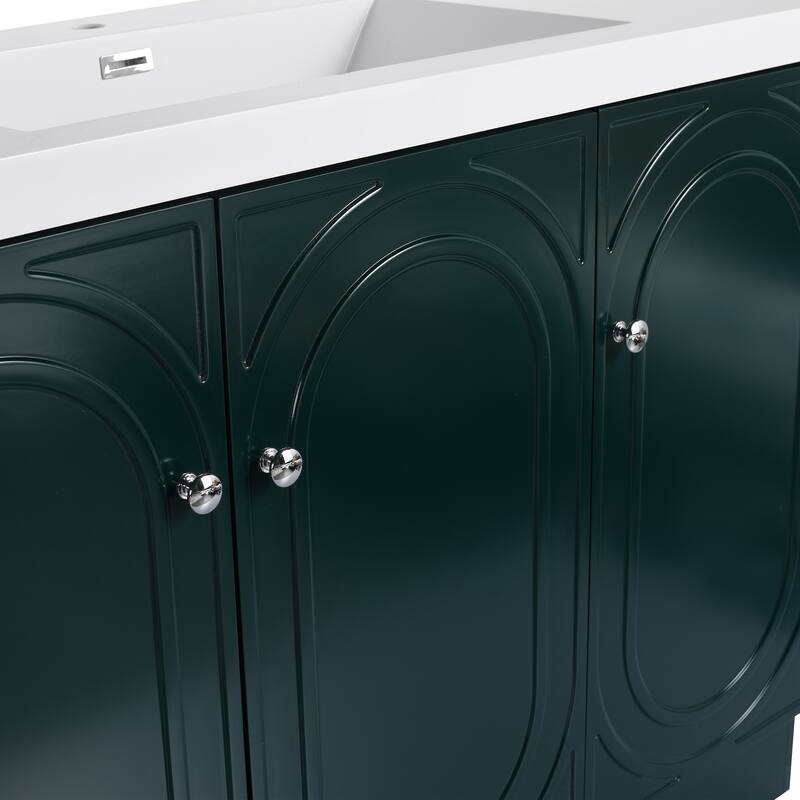 Modern 48 Inch Freestanding Bathroom Vanity Base without Sink, Storage Cabinet with Soft-Close Doors and Adjustable Shelves