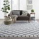 preview thumbnail 18 of 25, Nourison Moroccan Shag Geometric Area Rug 9'2" x 12'6" - White - Runner/Rectangle