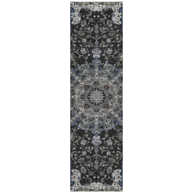 Machine Washable Indoor/ Outdoor Traditional Awaka Chantille Rug