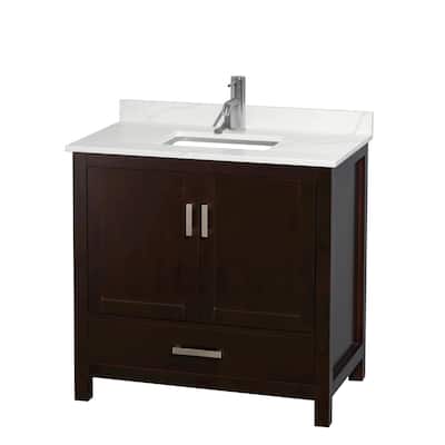 Sheffield 36-inch Single Vanity, Single Hole Quartz Top