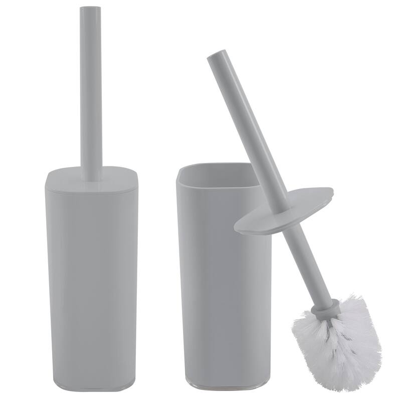 Bath Bliss 2 Pack Acrylic Square Toilet Brush Set - Set - Grey