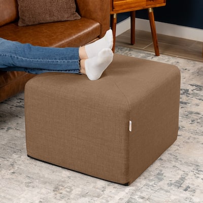 Jaxx Monroe Square Foam Ottoman with Stain Resistant Performance Fabric