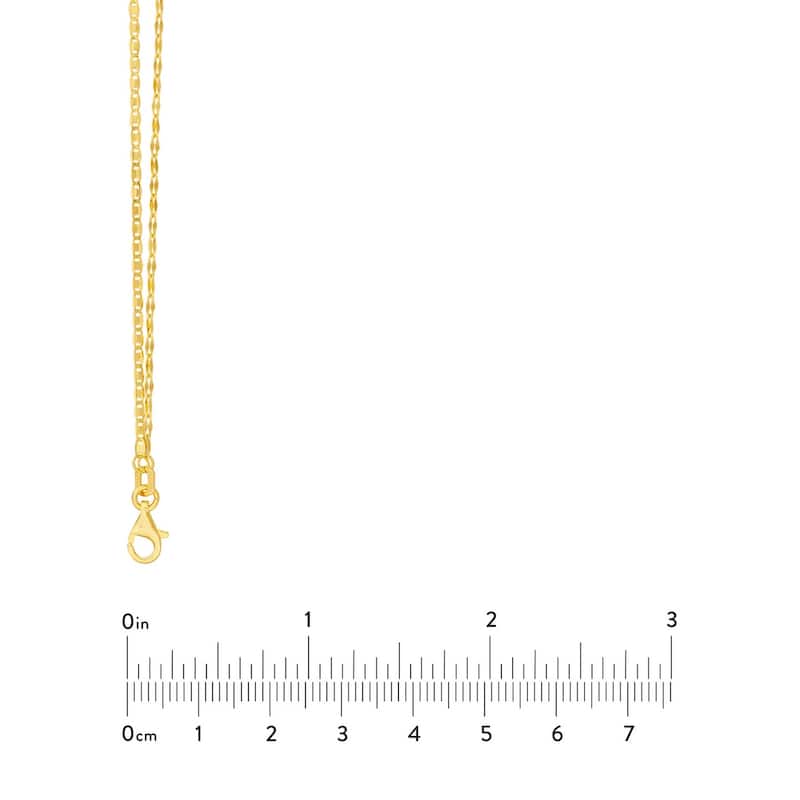 Curata 14k Yellow Gold 7.5" Hammered Forzentina Adjustable Chain Bracelet