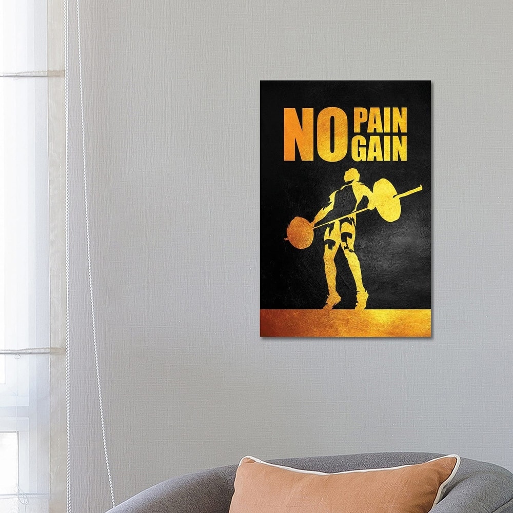 iCanvas "No Pain No Gain - Gym Edition" by Adrian Baldovino Canvas Print