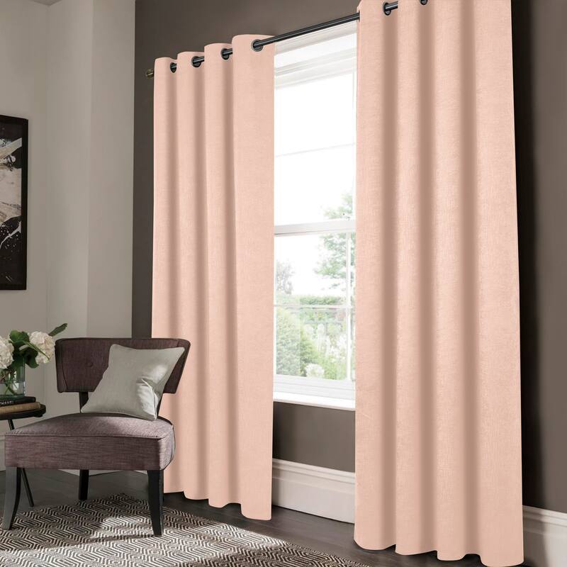 Lynx Matte Embossed Room Darkening Grommet Panel 84" - (1x) 52 x 84 in. - Blush
