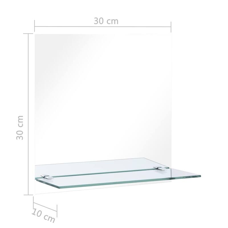 vidaXL Wall Mirror with Shelf Decoration Make Up Cosmetic Mirror Tempered Glass
