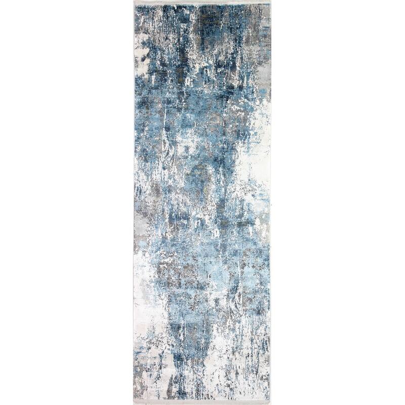 Bashian Gracee Ivory/Blue Contemporary Area Rug