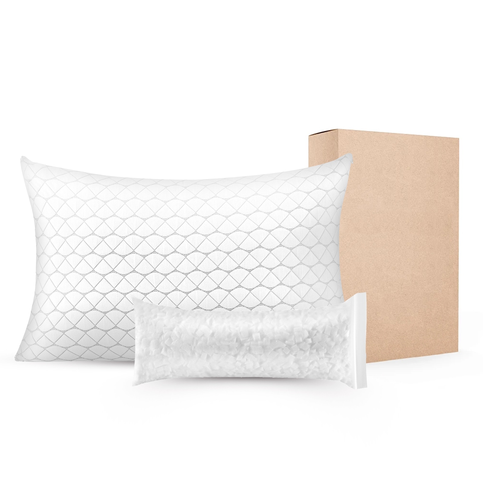 1 Pack Queen Memory Foam Pillow with Adjustable Fill and Loft