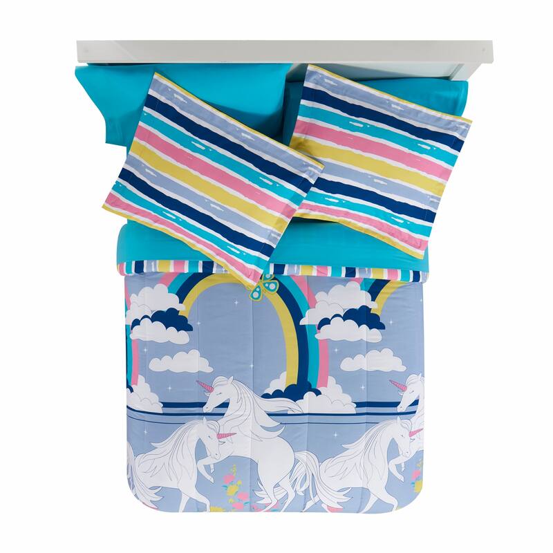 Rainbows Unicorns and Butterflies Twin Comforter Set Bed Bath