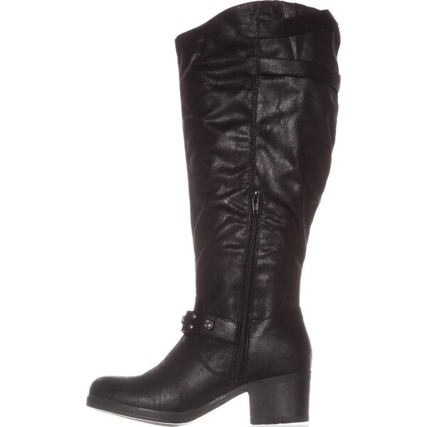 carlos santana black knee high boots