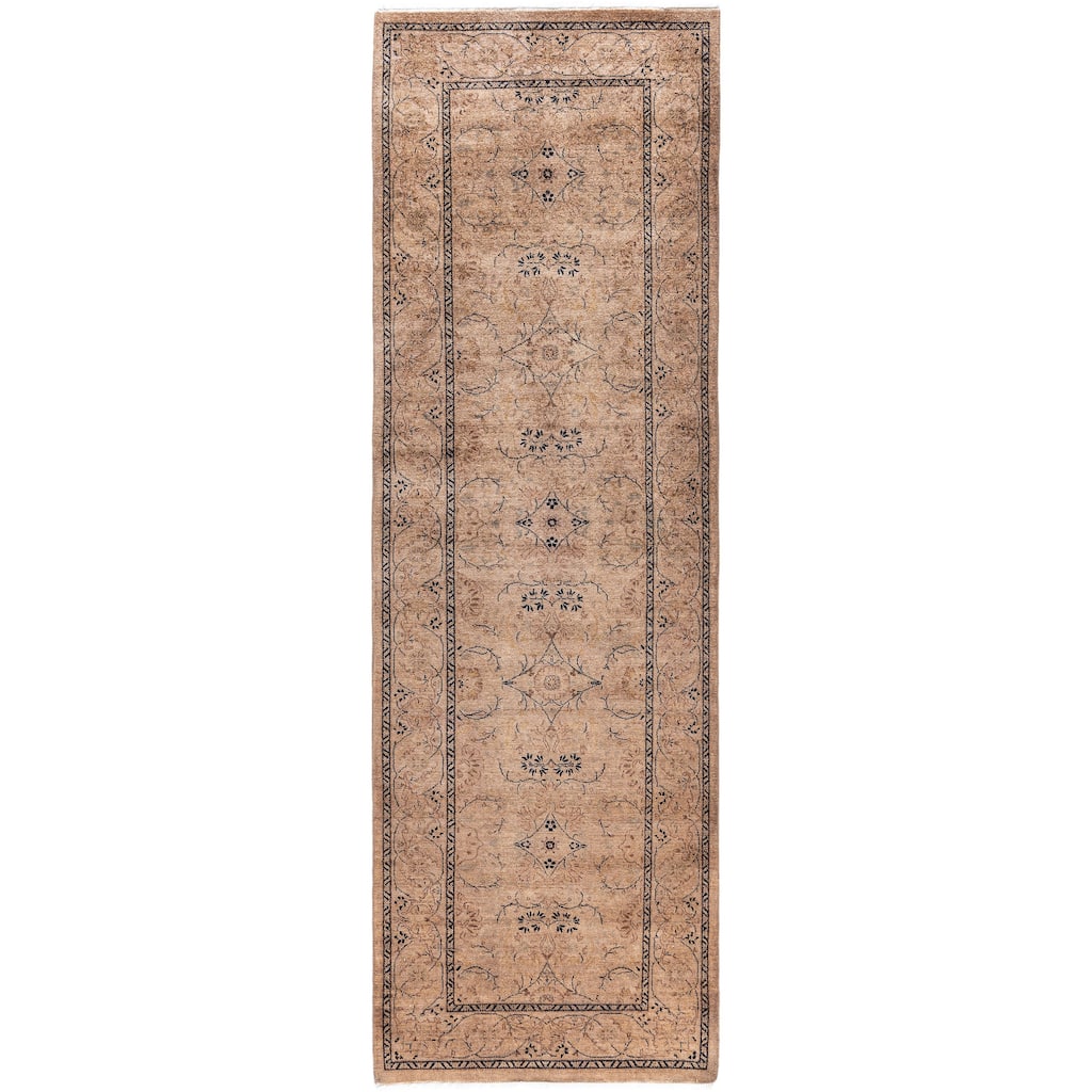 Overdyed One-of-a-Kind Hand-Knotted Runner Rug - Beige - 2' 8" x 8' 4"