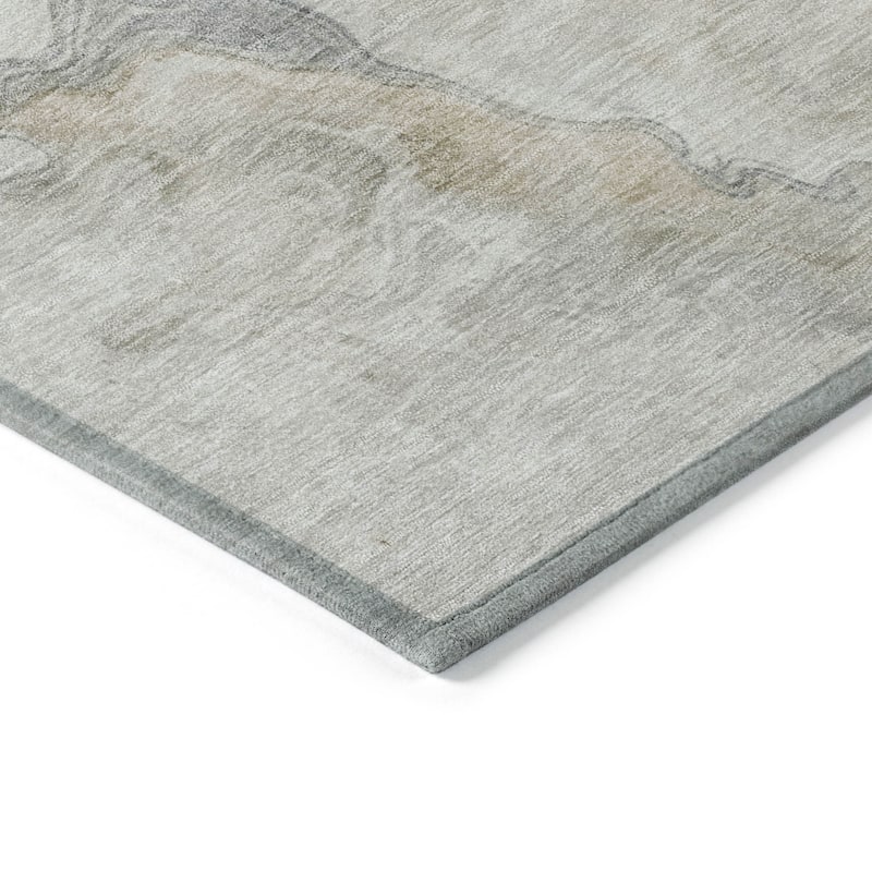 HomeRoots Abstract Modern Rectangle Outdoor Rug