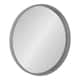 Kate and Laurel Travis Round Wood Accent Wall Mirror - 25.6"Diameter - Gray