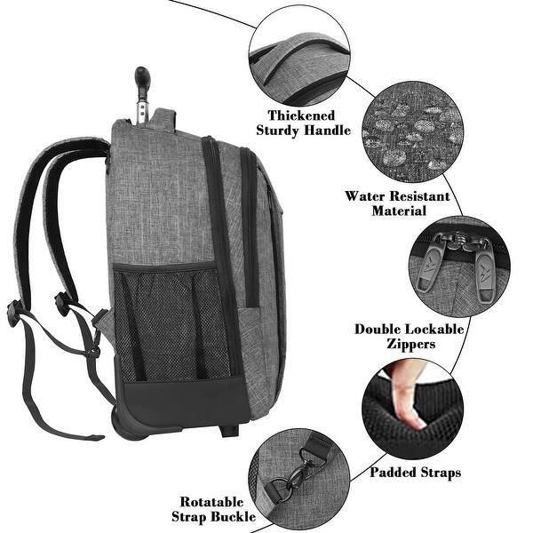 Rolling Backpack with Wheels, Water Resistant Travel Laptop Backpacks for  Women Men, Large College Wheeled Backpack for Adult - Bed Bath & Beyond -  42714753