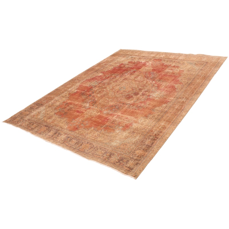 ECARPETGALLERY Hand-knotted Antalya Vintage Copper Wool Rug - 9'7 x 12'6