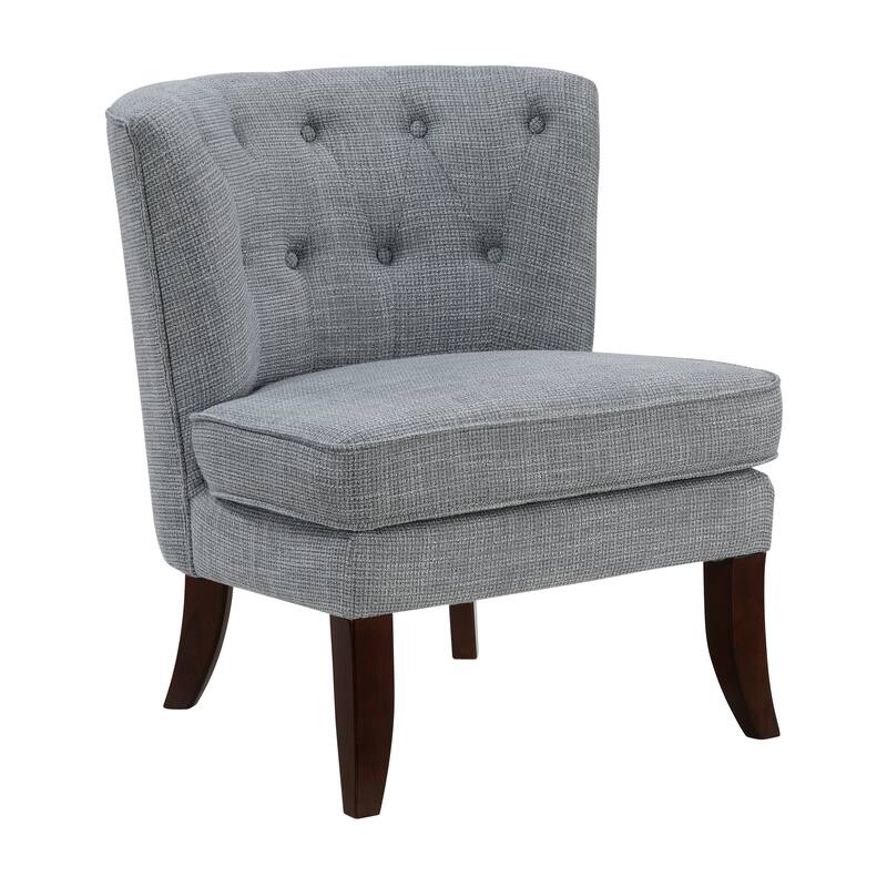 Astor 26" Textured Accent Chair - Button-tufted Chair Back - Dark Gray