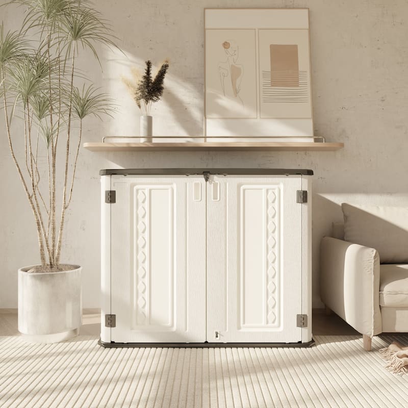 Outdoor Resin Deck Box Storage Shed for Garden,Patios,Backyards,Tools